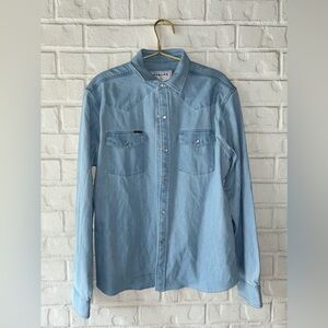 Poncho Outdoors light blue denim western shirt